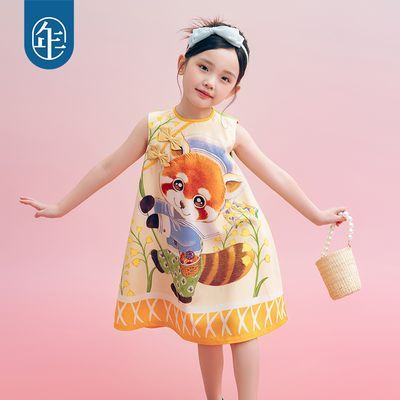 年衣童装女童连衣裙夏季新款中国风女宝裙子洋气儿童无袖背心裙