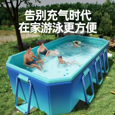 家用新品免充气游泳池儿童户外折叠加厚款耐磨泳池婴儿滑梯戏水池