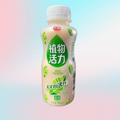 光明植物活力活菌型乳酸菌饮品0脂肪原味340ml酸奶饮品6瓶装