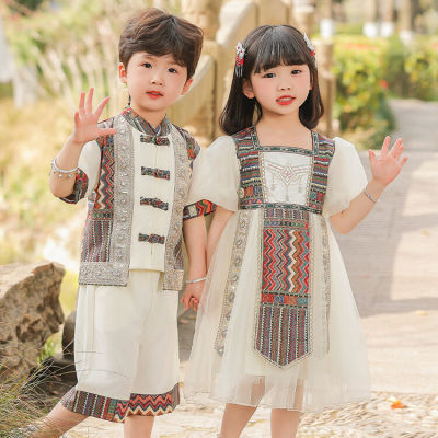 2024爆款男童傣族夏季少数民族服装女童异西域风情六一儿童演