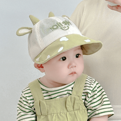 婴儿遮阳帽子夏季薄款男童女童鸭舌帽小童宝宝防晒透气渔夫帽