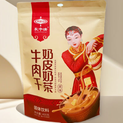 乳中情 牛肉干奶皮奶茶 内蒙袋装400g早餐咸味冲泡独立包装奶茶粉