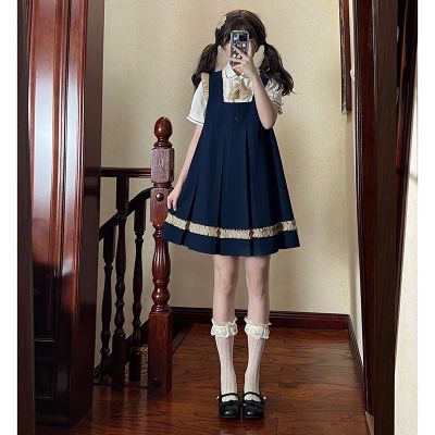 东京岁时记jK制服连衣裙日系学院风可爱卡奶裙小飞袖短袖套装