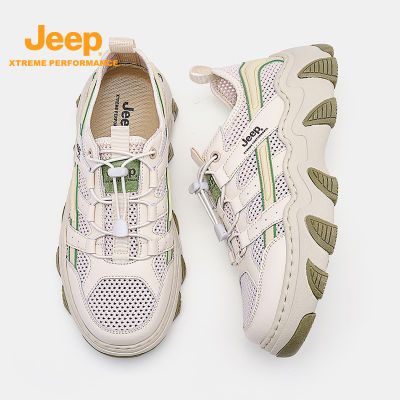 Jeep吉普男鞋2024夏新款男士透气镂空户外徒步鞋登山鞋休闲网面鞋