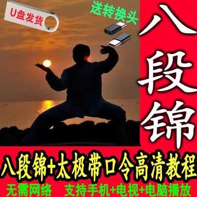 李在峰八段锦教学高清一整套u盘视频混元桩太极高清教程全套养生