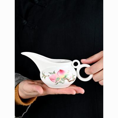 德化玉瓷公道杯茶具配件功夫茶具陶瓷单个中式茶海茶漏家用分茶器