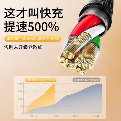 品胜数据线三合一typec快速充电pd一拖三适用苹果安卓华为66w正品