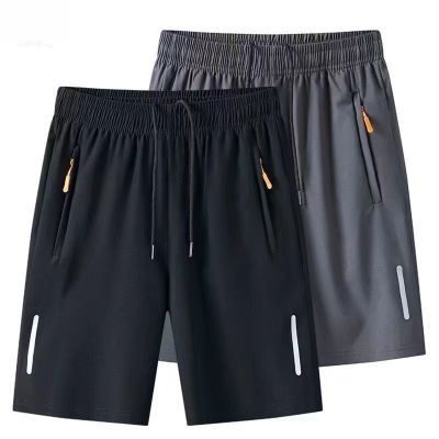 夏季男士速干休闲短裤跑步运动冰丝宽松薄款五分裤直筒沙滩裤子