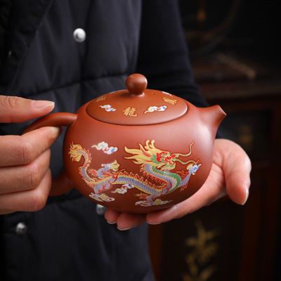 朱泥紫砂壶西施壶变色茶壶家用泡茶大红袍壶手工陶瓷沏茶壶
