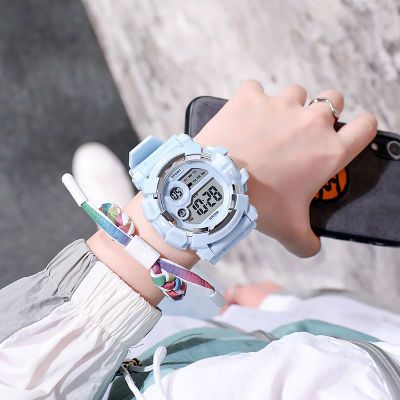 独角兽手表女学生韩版简约运动情侣夜光防水初高中生ins风电子表