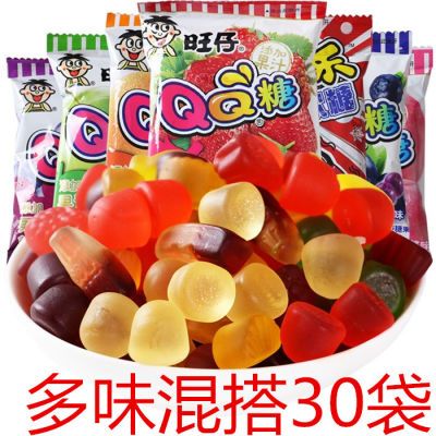 旺旺旺仔QQ糖果汁软糖花生喜糖儿童零食小吃特产美食年货坚果果冻