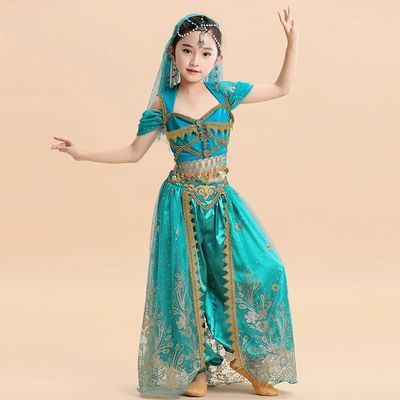 印度舞蹈服装儿童新疆维民族舞表演服西游记天竺少女肚皮舞敦煌系