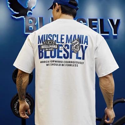 BLUESFLY&MUSCLEMANIA联名款健身运动短袖t