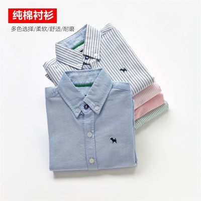 男童纯棉长袖白衬衫中大儿童白色薄衬衣春秋款学生表演服外穿优惠商品图片