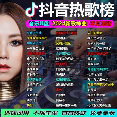 【带歌词】2024最新车载抖音热门网红热歌dj音乐无损音质车载U盘