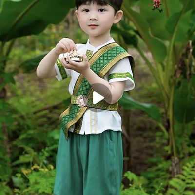 男童夏季中国风端午新中式少数民族演出服国潮男孩民族风傣族服饰