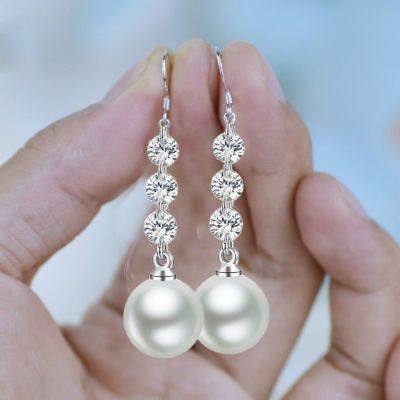 新款纯银珍珠s999韩国网红耳环女气质高级感耳坠长款中国风耳饰