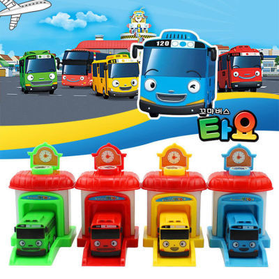 韩国泰路校车公交车巴士小孩玩具太友弹射车停车场回力小汽车
