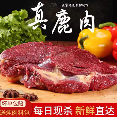 正宗梅花鹿肉新鲜鹿腿肉鹿腱子生肉5斤冷链运输鹿场鹿肉包邮炖卤