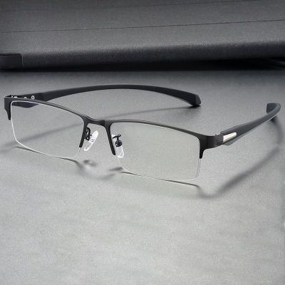 配近视眼镜男士半框平光防雾有度数变色眼镜防眩光防蓝光辐射成品