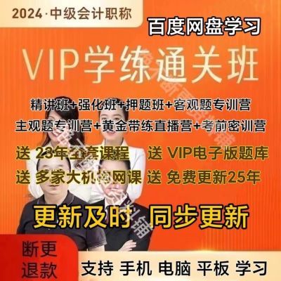 2024之了课堂中级会计VIP学练通关班马勇视频电子资料