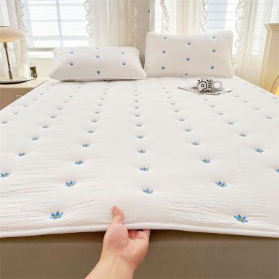 刺绣大豆抗菌软床垫家用薄款褥子垫被学生铺底保护防滑垫床护垫