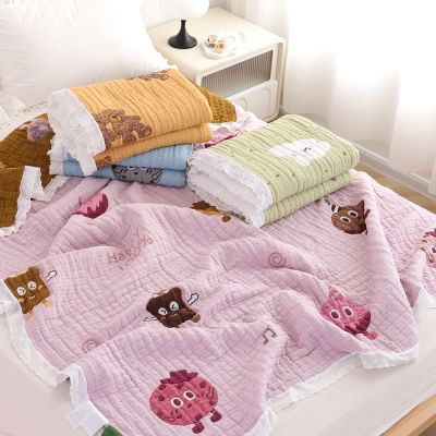 儿童纯棉纱布芙被被夏薄款婴儿专用午睡空调被盖毯宝宝全棉夏凉被