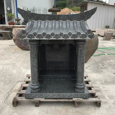 石雕土地公小庙土地公婆纯天然寺院供奉神庙青石花岗岩土地庙户外