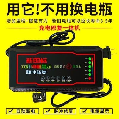 自动断电 两轮三轮电动车电瓶车充电器48V60V72V快充超威万能通用