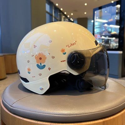 3C认证新国标头盔小碎花电动车头盔摩托车电瓶车头盔女夏季安全