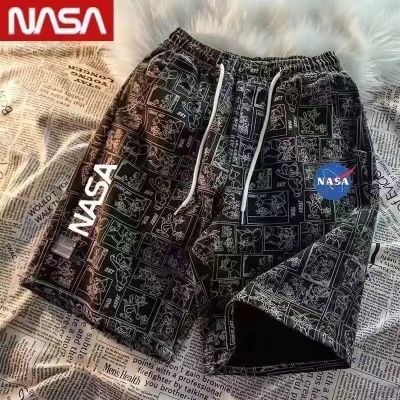 NASA联名休闲短裤2024潮流夏季潮牌外穿宽松五分裤时尚