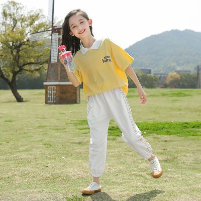 六月特惠女童夏装休闲短袖套装新款中大童洋气韩版运动两件套