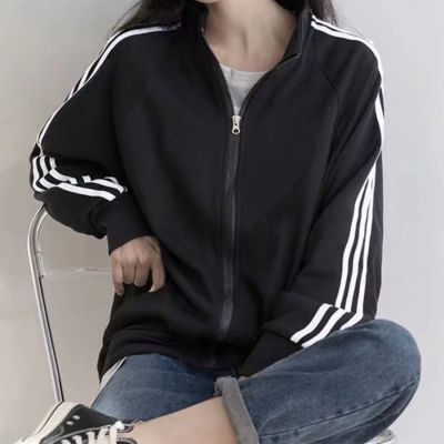 黑色棒球服三条杠拉链韩版潮流运动上衣青少年盐系外套百搭男潮流