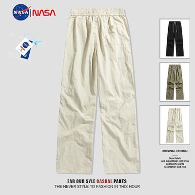 NASA日系降落伞兵裤工装裤情侣夏季薄款透气速干宽松休闲直筒