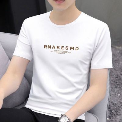 短袖t恤男潮流夏季2025新款圆领95棉体恤薄款上衣