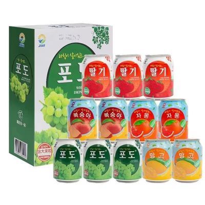 韩国风味九日果汁饮料果粒果肉饮料葡萄草莓西柚桃子芒果