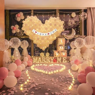 求婚室内布置表白道具浪漫房间场景装饰卧室气球用品网红套餐客厅