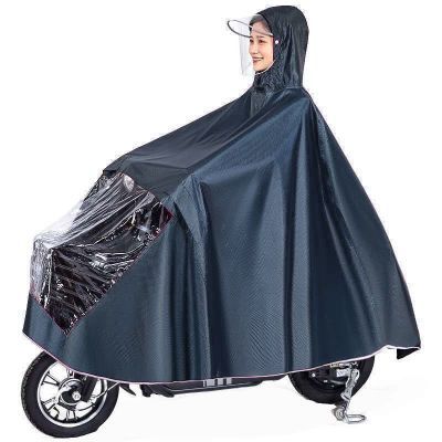 雨衣电动车摩托车雨披单人男女士成人加大加厚双帽檐护脸骑行雨具