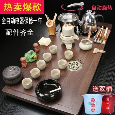 茶盘一体烧水壶紫砂陶瓷功夫茶具整套套装家用客厅茶台全自动泡茶