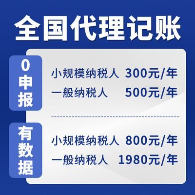 全国代理记账网上报税财务做账零申报小规模一般纳税人税务申报