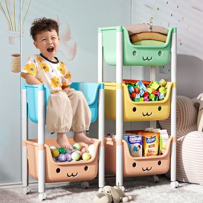 儿童玩具储物架家用落地多层网红零食置物架小推车婴儿用品收纳架
