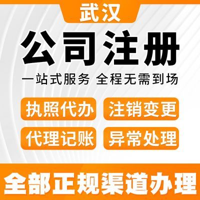 武汉公司注册个体工商户报税注销代办预约变更营业执照企业异常