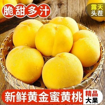 【鲜想美】当季黄金蜜桃纯甜大黄桃新鲜水果水蜜桃毛桃2斤批发价