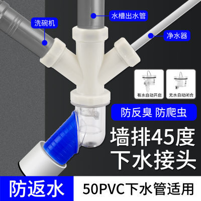 浴室45度墙排斜口防臭神器卫生间50下水管洗脸盆洗衣机防反水接头