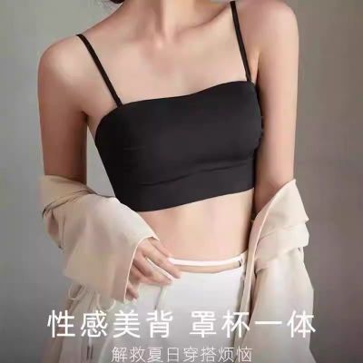 夏季新款无痕抹胸内衣大胸显小防走光文胸聚拢薄款美背吊带内衣女