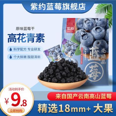 紫约蓝莓干无添加新鲜原味蓝莓水果干休闲独立小包装量贩装袋装