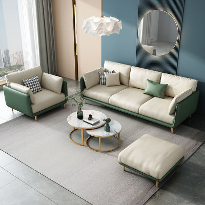 科技布客厅沙发双人直排三人位家具公寓布艺沙发民宿极简现代