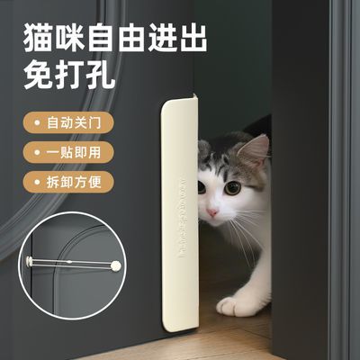 猫门自由出入门猫咪双向自动关门辅助器宠物留门洞猫用品