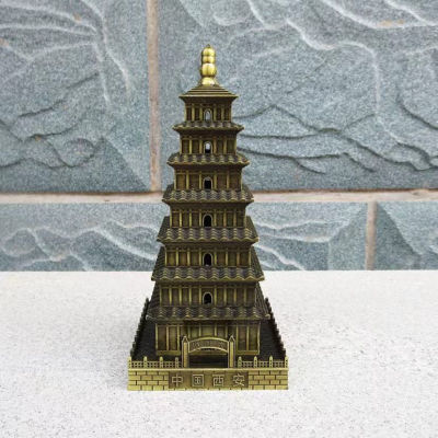 西安大雁塔纪念品古建筑模型摆件旅游工艺品中式金属