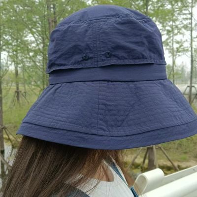 韩版气质户外速干渔夫帽防紫外线速干款渔夫帽大头围男女款加宽